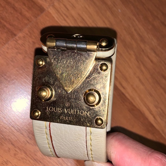 Louis Vuitton Suhali Serure Leather Bracelet Gold Plated Ivory - Picture 2 of 12